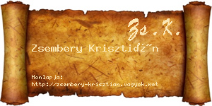 Zsembery Krisztián névjegykártya