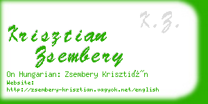 krisztian zsembery business card